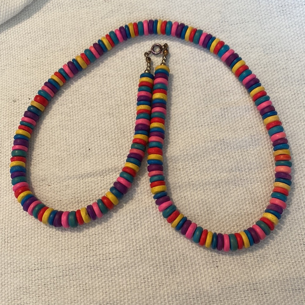 HANDMADE VINTAGE WOOD BEAD NECKLACE